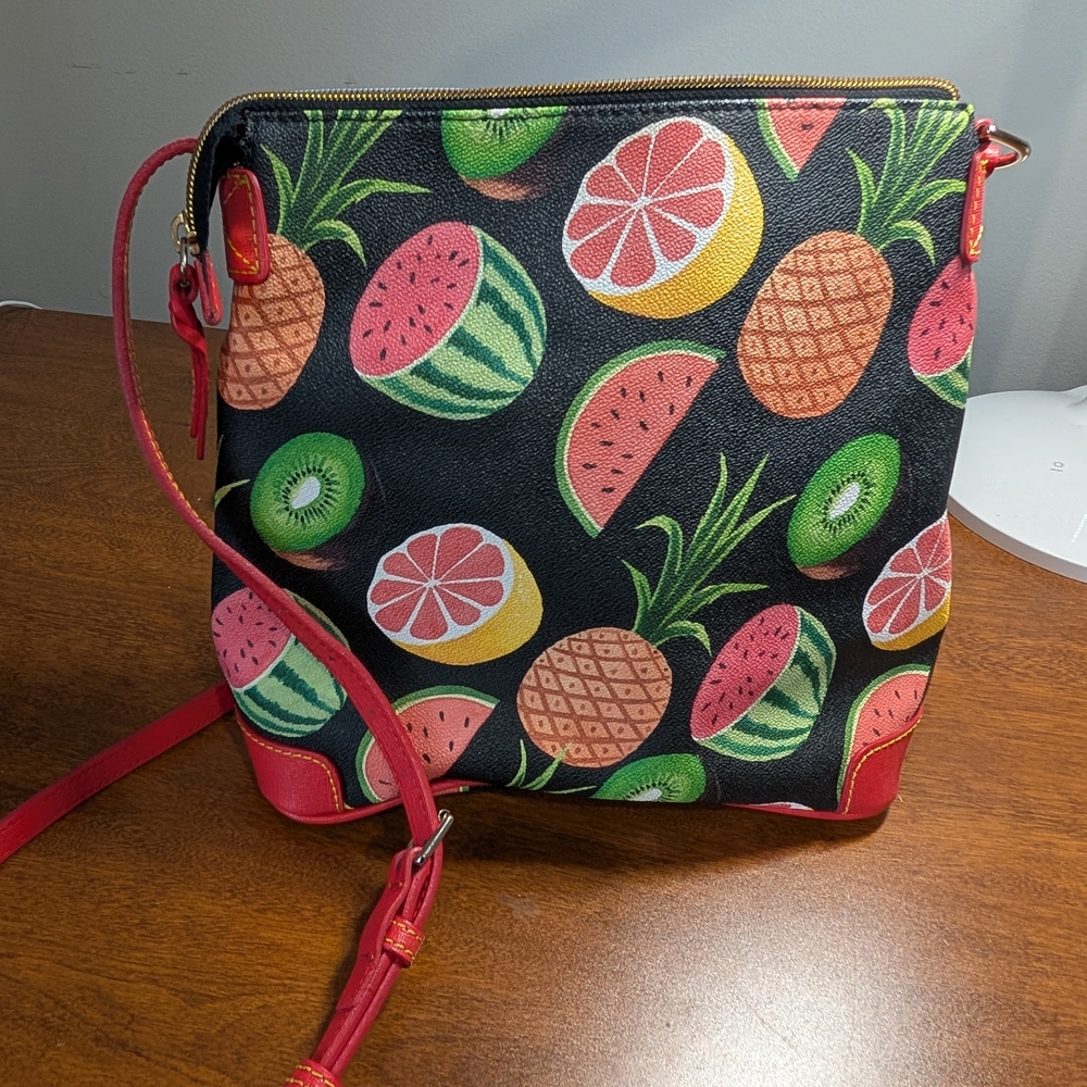 Dooney & Bourke Tropical Fruit Crossbody Bag - Black and Red - Picture 4 of 9